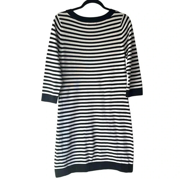 BANANA REPUBLIC FACTORY NWOT BLACK & WHITE STRIPED COTTON KNIT DRESS | MEDIUM - Picture 7 of 9